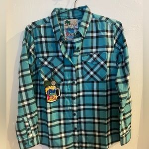 DIXXON NWT - Cancun edition button down - blue/teal